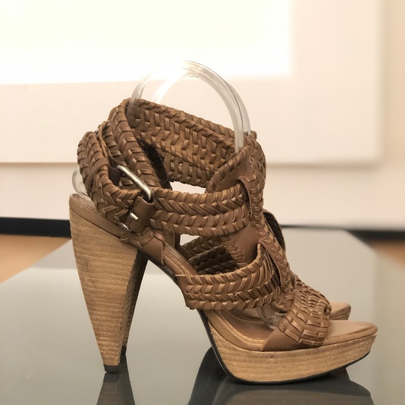 All Saints Bianca Woven Platform Heels EU 39 - Picture 2 of 8